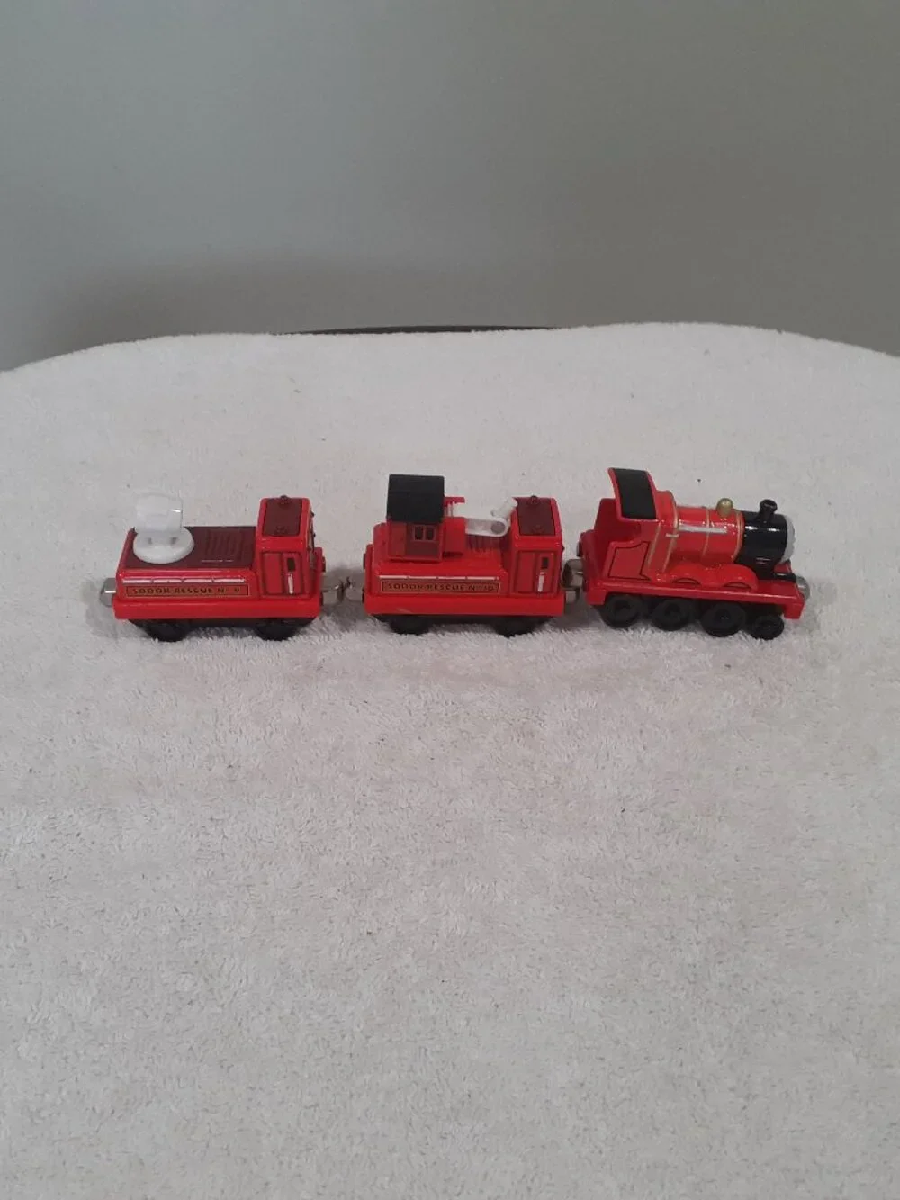 Thomas and Friends Railroad Tank engines: James. Spotlight & Hose car, Emily